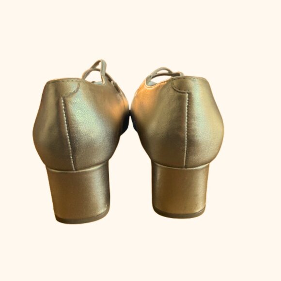 Trotters Women’s Pumps Demi Champagne Gold Block Heel Mary Jane Fancy, 9W, 9.5W - Picture 6 of 8